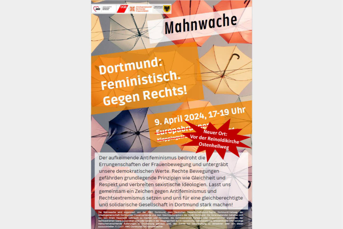 Featured image for “Dortmund: Feministisch. Gegen Rechts! Achtung: Neuer Veranstaltungsort!”