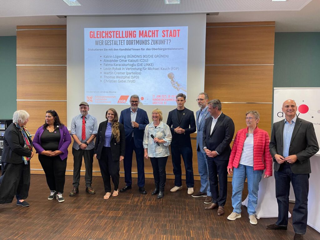 Gleichstellung macht Stadt. Diskussion mit den OB-Kandidat*innen am 27.06.2025
