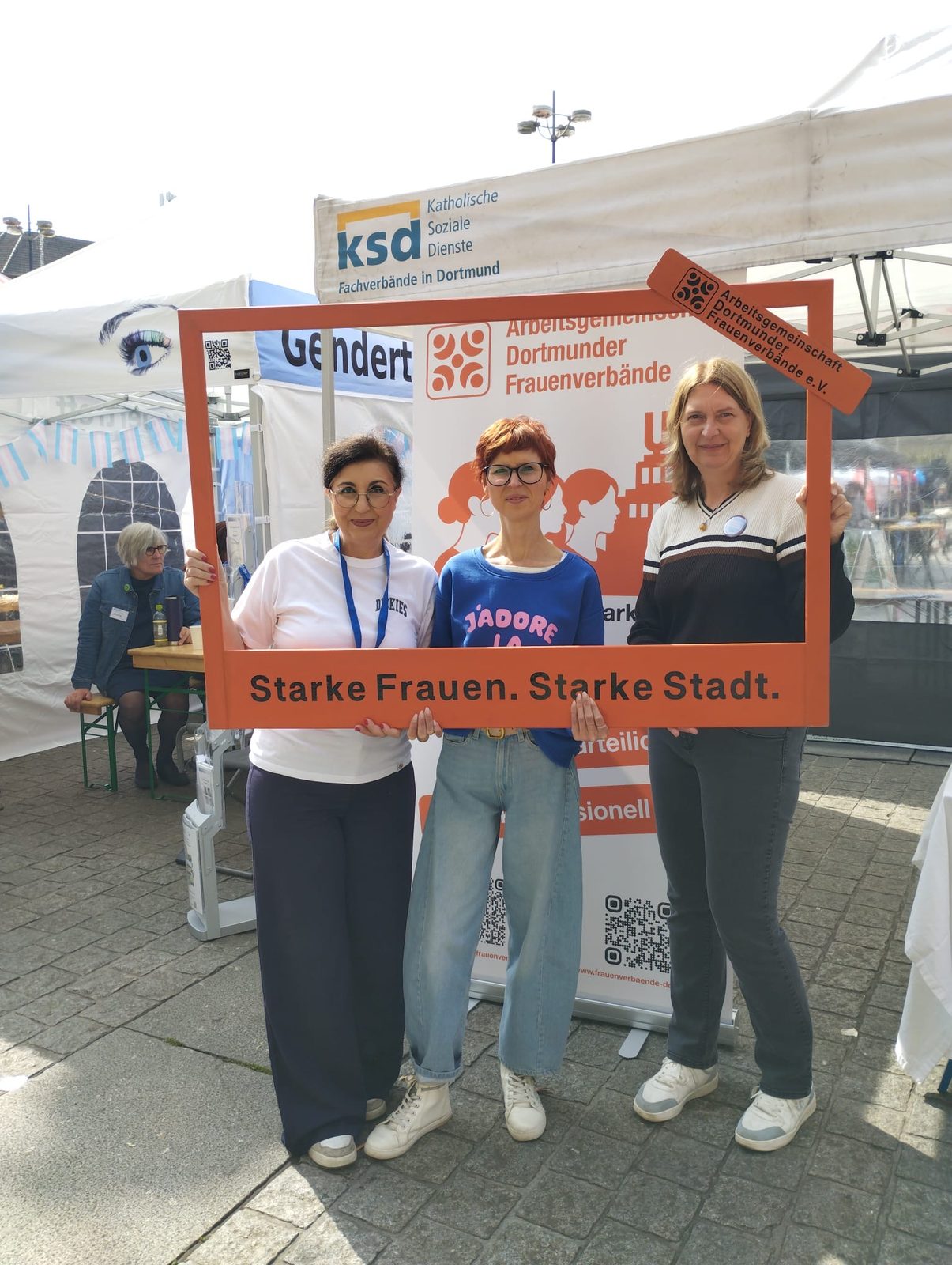Fotoaktion Starke Frauen. Starke Stadt. beim Stadtfest DORTBUNT