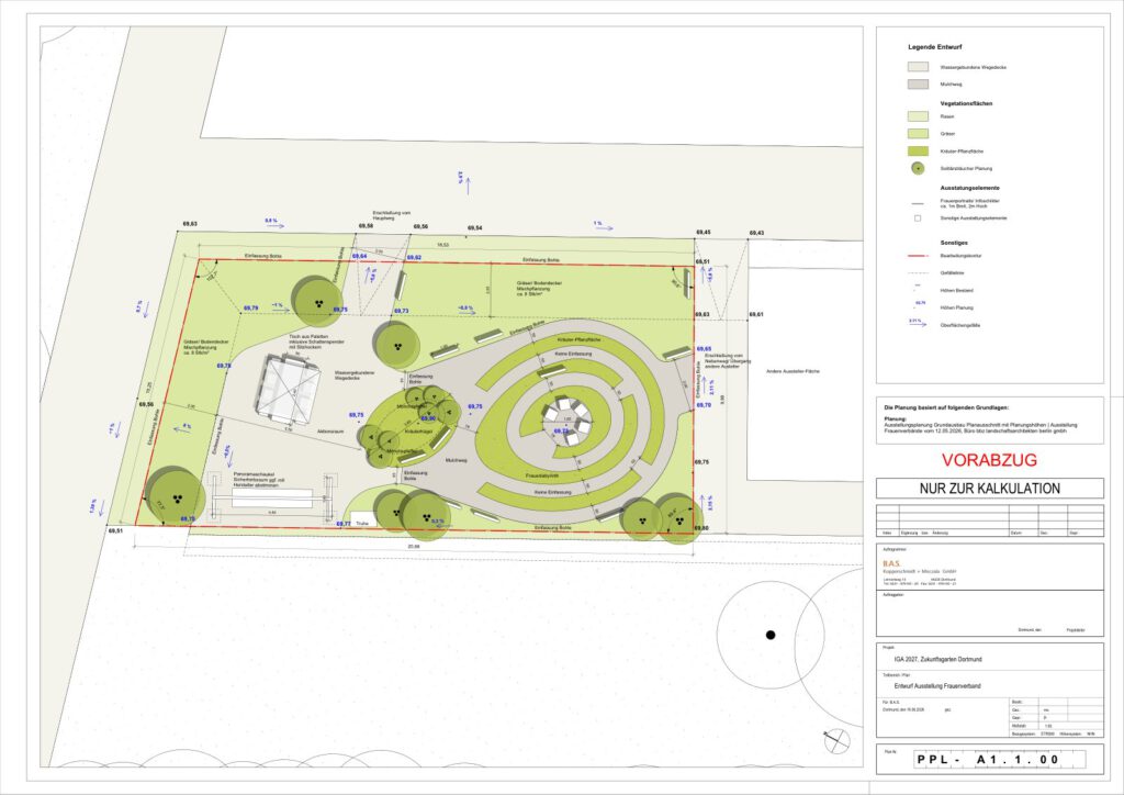 Detailplan der Ausstellungsfläche der Dortmunder Frauenverbände auf der IGA 2027